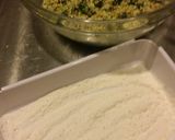 A picture of step 1 of Spinach, Chickpea and Feta Burger w/Lemon Tahini Dressing,,😚.