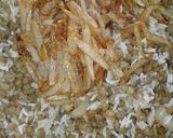 A picture of step 4 of Mujaddara (Lebanese Rice and Lentils).