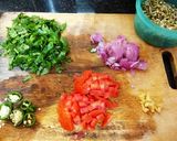 A picture of step 1 of Palak greengram gravy.