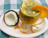 A picture of step 1 of Orange coconut mocktail.