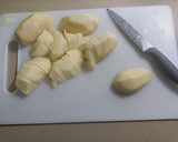 Foto del paso 1 de la receta: Revuelto de patata con jamón a tacos