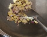 A picture of step 3 of Chaulai (amaranths) saag.