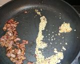 A picture of step 3 of Fettuccini Carbonara.