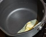 A picture of step 2 of Cacio e pepe Spaghetti Squash with chive pesto.
