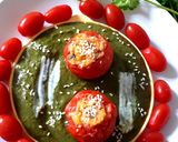 A picture of step 10 of Baked Stuffed Tomato in Creamy Spinach.