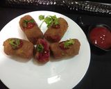 A picture of step 3 of Paneer beetroot chops.
