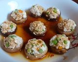 Hình bước làm 1 của món Nấm hương nhồi đậu hũ non hấp
