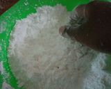 A picture of step 5 of Chocolate with ground nuts cake covered in fondant.