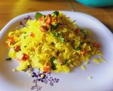 A picture of step 4 of Dadpe pohe healthy breakfast.