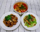 Hình bước làm 2 của món Mì căn kho nấm đậu hũ