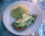 Foto del paso 7 de la receta: Suprema de pollo con salsa fiorentina y puré de papa