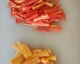 A picture of step 1 of Red Carrot Green Chilli Pickle - 10 minutes Instant Pickle.