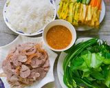Hình bước làm 4 của món Bánh tráng cuốn bắp bò,đậu hủ,trứng và rau củ