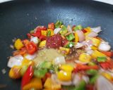 A picture of step 4 of Dry chilli paneer.