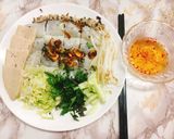 A picture of step 9 of Shrimp and Pork Bánh Cuốn (Vietnamese Steamed Rice Rolls, Made in a Nonstick Pan).
