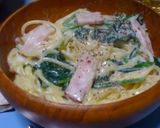 A picture of step 9 of Pasta with White Sauce from a Can.
