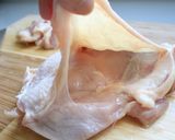 A picture of step 1 of Chicken Parmesan with Grapefruit Sauce.
