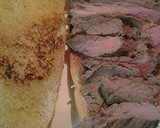 A picture of step 3 of Steak on Cuban bread.
