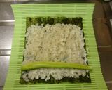 A picture of step 8 of Ehoumaki: Lucky Fat Sushi Rolls with Marinated Salmon and Cucumber.
