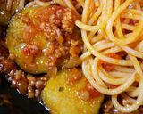 A picture of step 8 of Pasta Bolognese with Yakiniku Sauce.