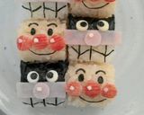 A picture of step 5 of Character Bento Anpanman and Baikinman.