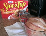 A picture of step 1 of Crockpot chicken and stuffing.
