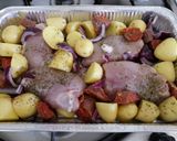 A picture of step 1 of Mediterranean chicken.