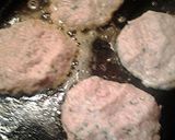 A picture of step 2 of Skye's Tuna patties and a sauce.