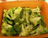 A picture of step 1 of Broccoli with Fluffy Omelette and Ankake Sauce.