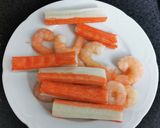 A picture of step 2 of Donosti-Style Pincho (Crab Stick and Shrimp Salad).