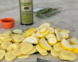 A picture of step 2 of Potato, Zucchini, and Yellow Squash Tourlou.