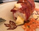 A picture of step 5 of Keto cheesy chicken bacon wrap.