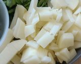 A picture of step 1 of Malabar Spinach, California Lemon & Potato Stir Fry.
