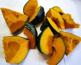 A picture of step 1 of Delicious Chilled Kabocha Squash Simmered with Lemon.