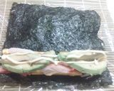 A picture of step 6 of Roll 'Em Up! California Rolls.