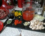 A picture of step 1 of My Hot but Flavourful Chilli and Garlic Beef ☺.