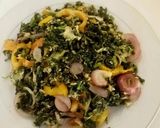 A picture of step 6 of FriedCouscous with spinach salad.