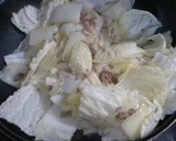 A picture of step 5 of Mapo Napa Cabbage to use up Napa Cabbage.