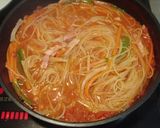 A picture of step 6 of Tomato Sauce Pasta Made In One Pan.