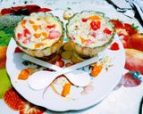 A picture of step 4 of Delicious tasty Kesar mango watermelon papaya juciy fruit custard.