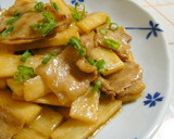 A picture of step 5 of Rich Stir-fried Pork Belly and Nagaimo Yam with Oyster Sauce.