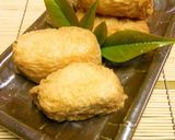 A picture of step 3 of Inari sushi with a Twist - Pickled Ginger Inari.