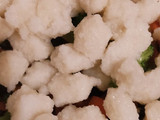 Ñoquis de arroz con verduras salteadas