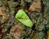 A picture of step 5 of Shalgam Palak Gosht.