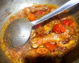 A picture of step 3 of Palak gosht.