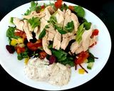 A picture of step 5 of My Steamed Chicken on a bed of Salad.