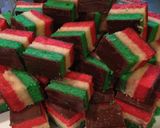 A picture of step 25 of Rainbow Cookies.