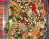 Foto del paso 8 de la receta: Lomo de cerdo al Wok con verduras y spaguetti