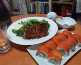 A picture of step 6 of California Rolls.