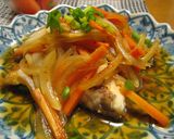 A picture of step 6 of Fresh Salmon Marinated in Nanban Sauce.